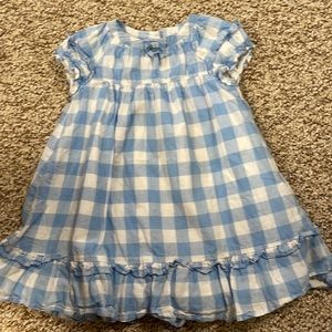 Light blue and white checkered play dress